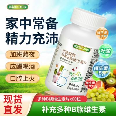 现货批发伊路健牌多种B族维生素片蓝帽保健食品补充维生素叶酸片图2