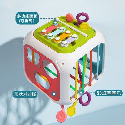 婴儿多功能形状认知早教玩具儿童益智精细训练魔方彩虹拉拉塞塞乐图2