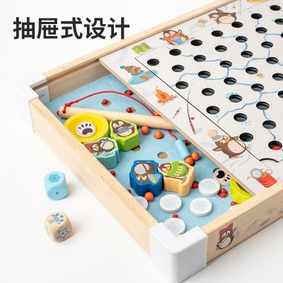 木质企鹅钓鱼玩具儿童早教益智趣味盒装一岁破冰游戏多人亲子互动图4