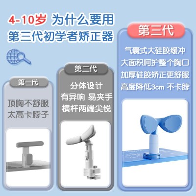 猫太子儿童写字坐姿矫正器 书桌款写作业防驼背视力保护器批发图3