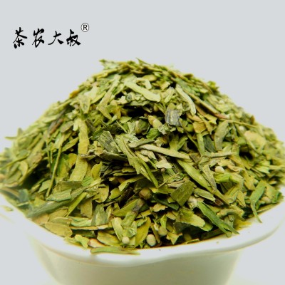 茶农大叔 批发越乡明前龙井茶粗片心 龙井白茶片 5目龙井绿茶末图2