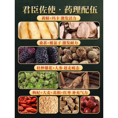 北京同仁堂人参黄精十宝茶批发 96g黄精枸杞养生袋泡茶大麦五宝茶图3
