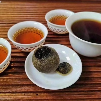 小青柑 宫廷生晒陈皮普洱茶熟茶 罐装柑普茶叶图2
