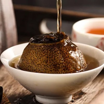 小青柑 宫廷生晒陈皮普洱茶熟茶 罐装柑普茶叶图5