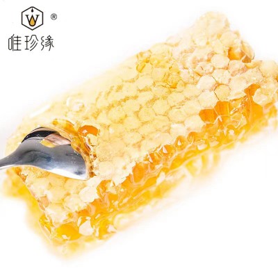 蜂巢蜜厂家批发支持贴 牌塑料瓶350g六棱瓶巢加蜜百花蜂蜜图3