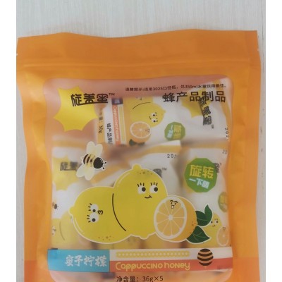 旋盖蜜 5支装柠檬蜜汁 蜂蜜水蜜头矿泉水蜂蜜 果汁瓶盖饮用水网红图5
