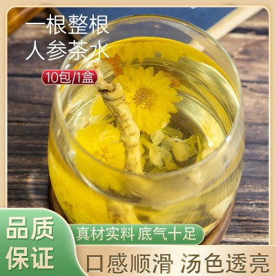 故草堂一根参茉莉菊花茶精选人工种植人参茉莉菊花图1