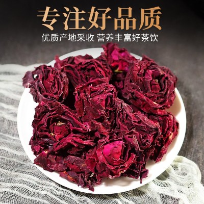云南墨红玫瑰食用玫瑰花重瓣红玫瑰干花整朵墨红玫瑰花冠罐装批发图2