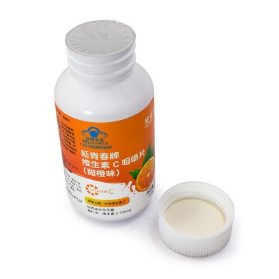 延青春维生素c咀嚼片批发正品蓝帽认证甜橙味维VC咀嚼片90片图5