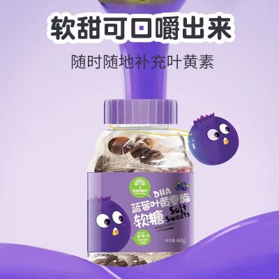 DHA蓝莓叶黄素脂软糖纯果汁果味软糖代发 叶黄素软糖蓝莓软糖批发图2