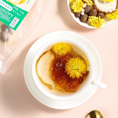 艳茗堂 胖大海雪梨菊花茶胖大海雪梨琵琶秋冬组合雪梨咽喉清润茶图3