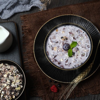 好麦多五黑燕麦片高纤黑麦无蔗糖原味营养谷物杂粮冲泡即食早餐图3