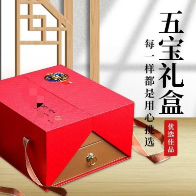 五宝礼盒内含人参 鞭片 鹿茸片 灵芝片 人参花春节送礼礼品批发图3