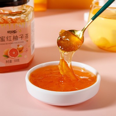 蜂蜜红柚子茶百香果茶柚子茶蜂蜜水果茶冲调茶果饮果酱花果茶图3