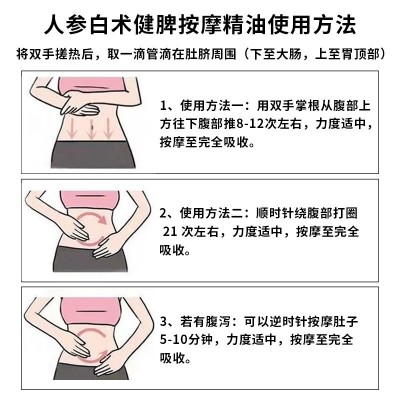 人参白术精油成人儿童脾胃按摩精油滴剂积食胀气揉腹油小 儿推拿油图2